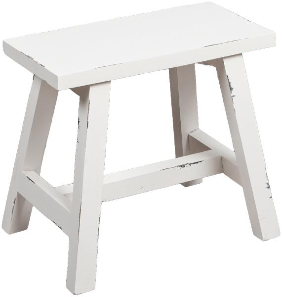 Hocker HAJER ca. L50cm Antik-Weiß Bootsholz Holzhocker Beistelltisch Sitzhocker