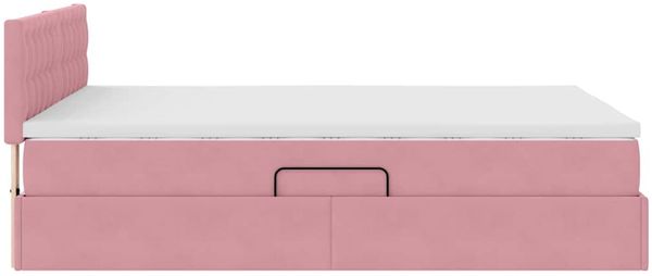 vidaXL LED-Speicherbett mit Matratze Rosa 140 x 200 cm Samt 3371522 Bild 11