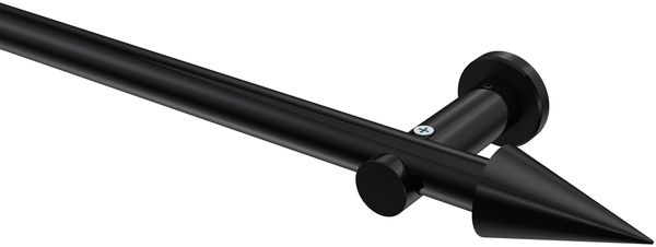 Gardinenstangen-Set Platon Savio 100 cm, 1-läufig (ohne Ringe), 20 mm Ø Schwarz
