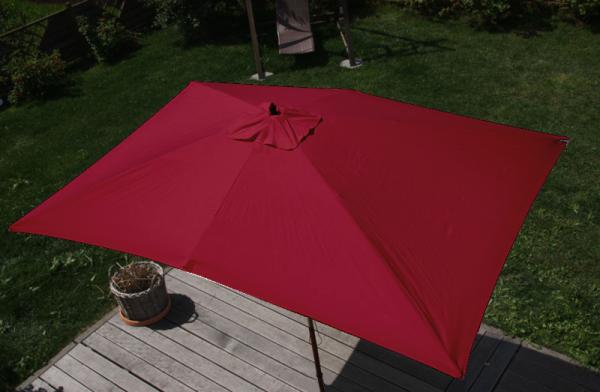 Sonnenschirm Florida, Gartenschirm Marktschirm, 2x3m Polyester/Holz 6kg ~ bordeaux