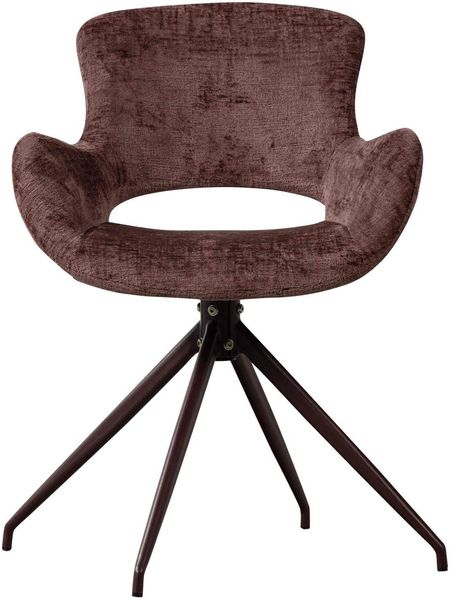 Esszimmerstuhl Eliva Samt, modern drehbar mit Metallgestell, lila, 2er-Set, gepolstert Bild 4