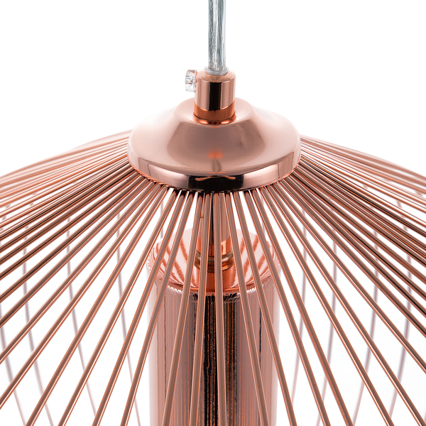'Tordino' Hängeleuchte Kupfer Metall Schirm mit Gitter Glühbirnen-Optik Glockenform Industrie Design Bild 5