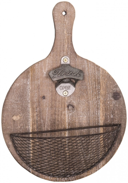 Flaschenöffner Wand Kapselheber Bierflaschenöffner Holz Antic Line SEB16160