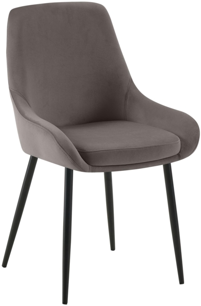CLP Esszimmerstuhl Elmira Samtbezug gepolstert mit Rückenlehne,anthrazit Metall matt schwarz