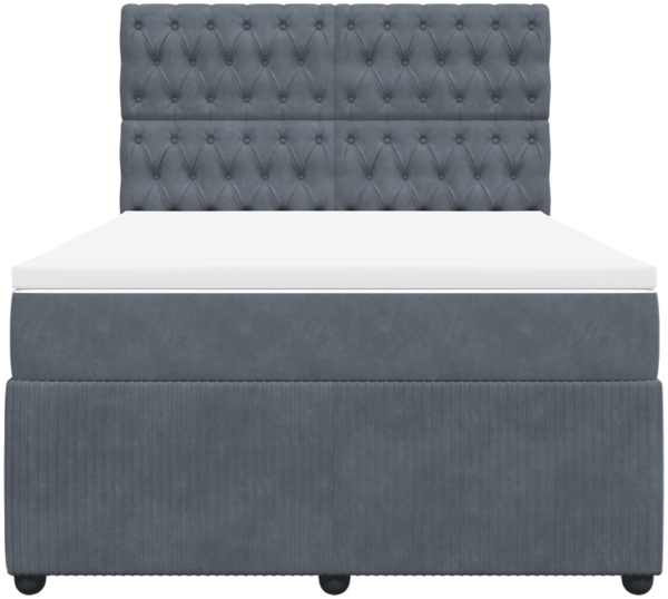 vidaXL Boxspringbett mit Matratze Dunkelgrau 140x190 cm Samt 3294641 Bild 5
