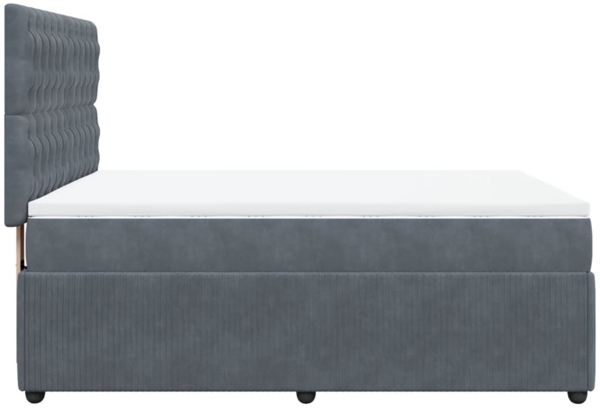 vidaXL Boxspringbett mit Matratze Dunkelgrau 140x190 cm Samt 3294641 Bild 6
