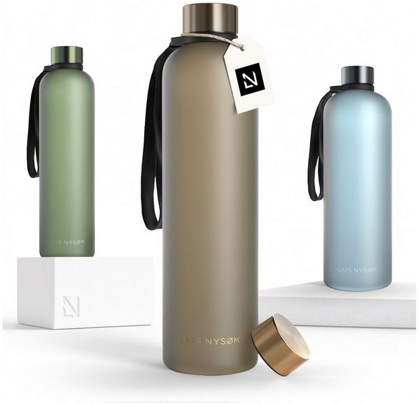 LARS NYSØM Trinkflasche Blæst, Trinkflasche mit Hydrationsskala und Trageschlaufe