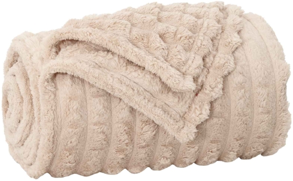 vidaXL Überwurfdecke Beige 150x130 cm Fleece 42016909