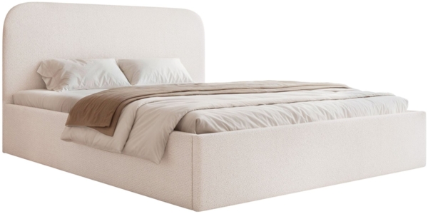 Selsey 'Sonvivo' Polsterbett mit Bettkasten, Chenille, cremefarben, 140x200