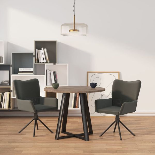 vidaXL Esszimmerstühle 2 Stk. Drehbar Dunkelgrau Samt 344810