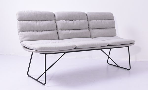 KAWOLA Esszimmer-Bank Vince Esstisch-Bank Microfaser hellgrau 90 x 68 x 178 cm