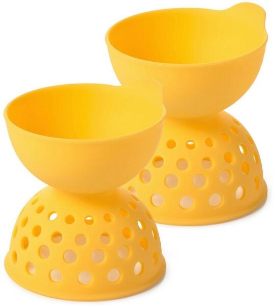 OXO 11207000MLNYKEU Eier-Pochierer Silikon, gelb (2er Pack)