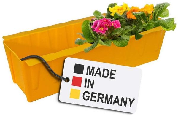 BURI Euro-Paletten Blumenkasten | 37,3cm Gelb | Pflanzkasten für Europalette Palette | Balkonkasten | Blumentopf | aus stabilen Kunststoff | Made in Germany