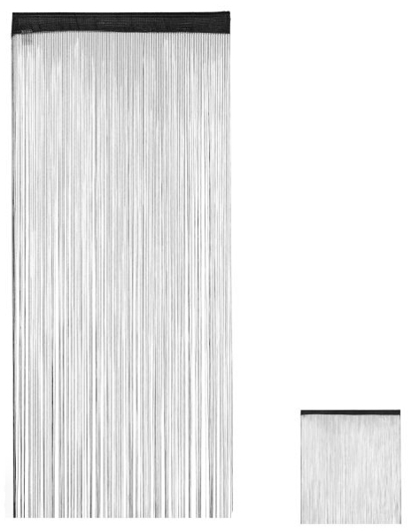 2 x Fadenvorhang schwarz 90x245