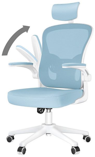 BIGZZIA Bürostuhl Ergonomisch Schreibtischstuhl mit verstellbare Kopfstütze, Drehstuhl mit 120° Wippfunktion,Bis 150kg/330LB Belastbar