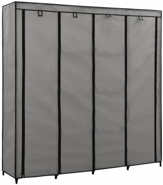 vidaXL Kleiderschrank mit 4 Fächern, grau, 175 x 45 x 170 cm Bild 9