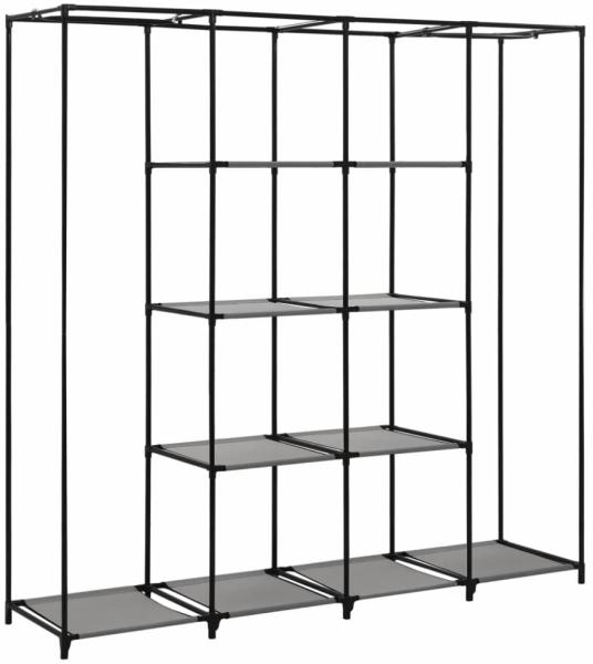 vidaXL Kleiderschrank mit 4 Fächern, grau, 175 x 45 x 170 cm Bild 6