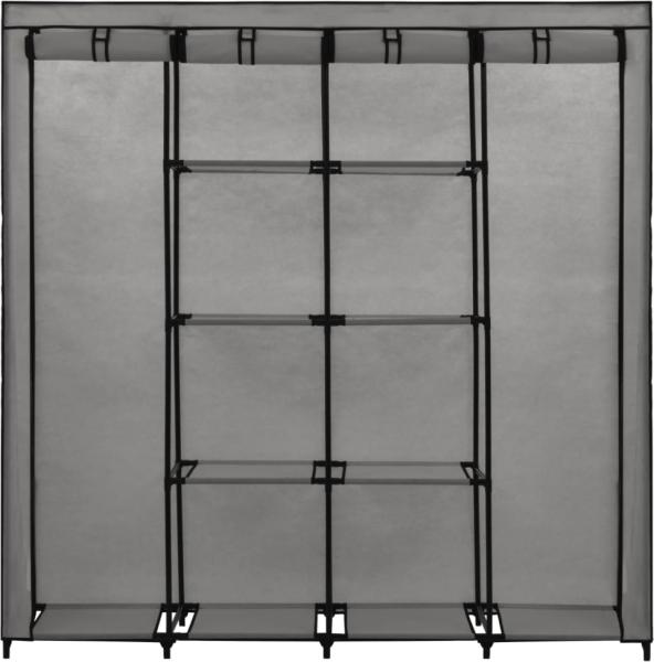 vidaXL Kleiderschrank mit 4 Fächern, grau, 175 x 45 x 170 cm Bild 5