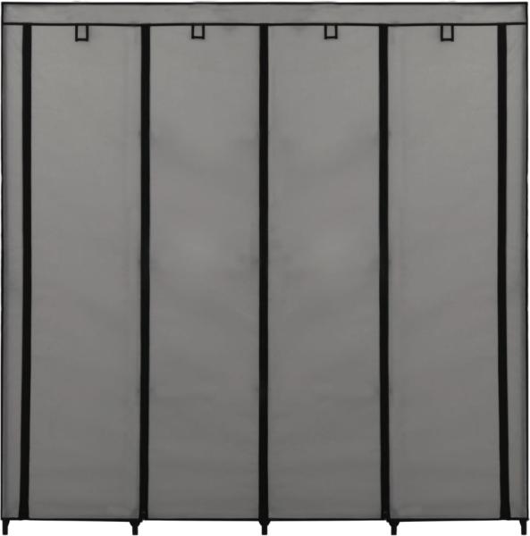 vidaXL Kleiderschrank mit 4 Fächern, grau, 175 x 45 x 170 cm Bild 7