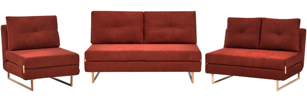 Sofa Set 6-Sitzer JERSLEV Stoff Rot