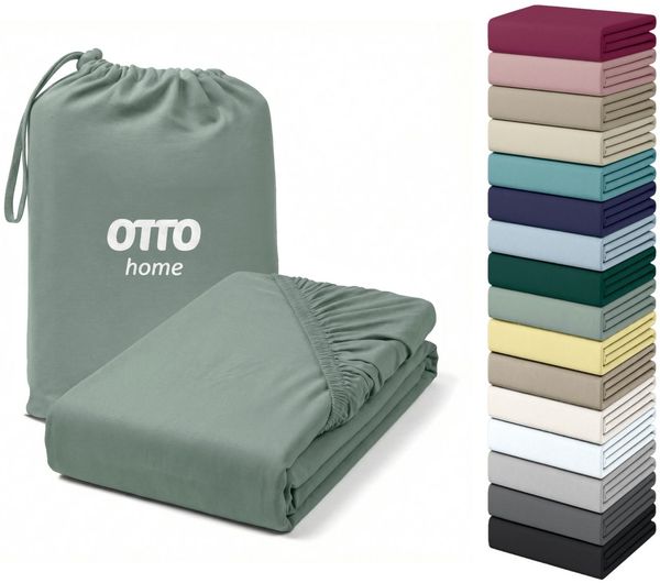 OTTO home Spannbettlaken Cremona, BASIC und PREMIUM Qualität, mit Elasthan, Baumwolle, Jersey (180 g/m), Gummizug: rundum, (1 Stück), Jersey Bettlaken ab Größe 90x200 cm, Strapazierfähig und langlebig