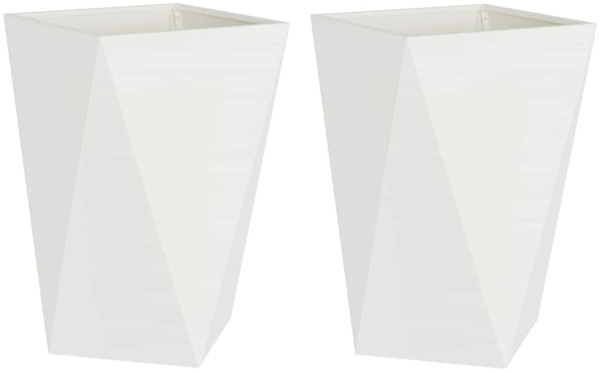 vidaXL Pflanzkübel 2 pcs Weiß 50 x 50 x 75 cm Stahl 883797