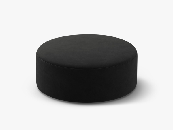Micadoni Pouf Dia 90cm Samt Salvador Schwarz