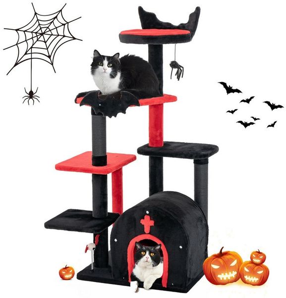 KOMFOTTEU Kratzbaum Gothic Katzenbaum, mit geräumiger Aussichtsplattform