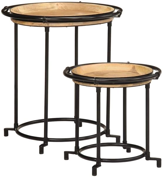 vidaXL 2-tlg. Beistelltisch-Set Massivholz Mango 4013513