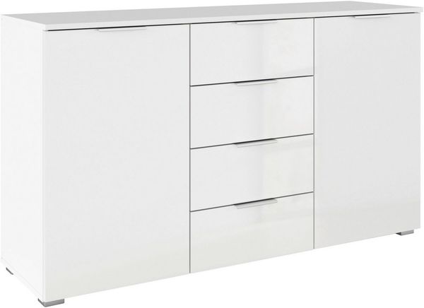 OTTO home Kombikommode Sideboard Schubladenkommode AGORDO mit Dekor- oder Hochglanzfront (in zwei Griff-Farben, Breite 120 cm), vier große Schubladen, mit insgesamt 4 Einlegeböden MADE IN GERMANY