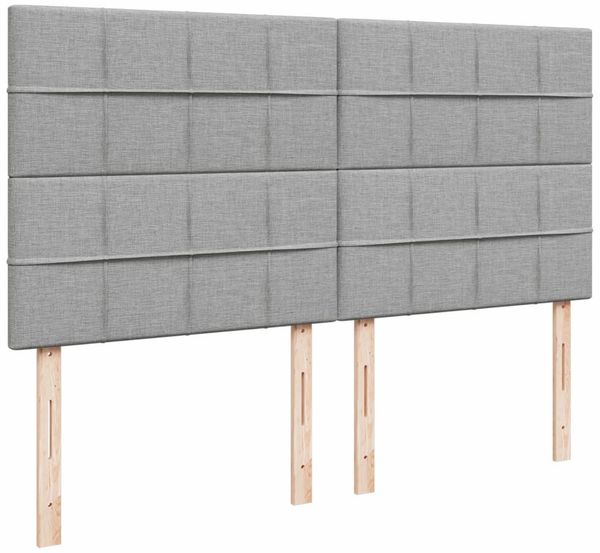 vidaXL Boxspringbett mit Matratze Hellgrau 180x200 cm Stoff 3294435 Bild 9