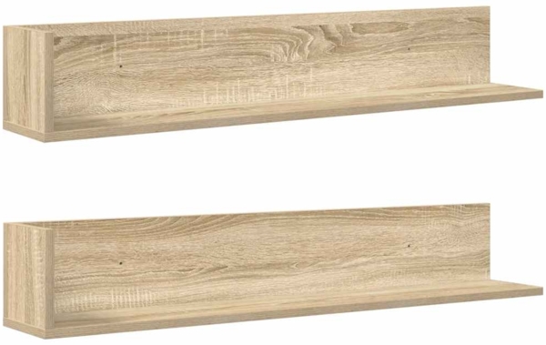 vidaXL Wandregale 2 Stk. Sonoma-Eiche 100x16,5x16,5 cm Holzwerkstoff 860042