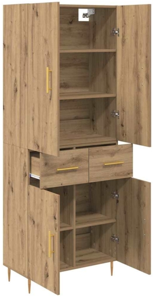vidaXL Highboard Artisan-Eiche 69,5 x 34 x 180 cm Holzwerkstoff 3415898 Bild 4