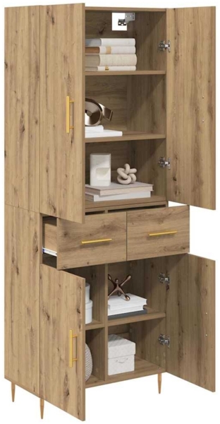 vidaXL Highboard Artisan-Eiche 69,5 x 34 x 180 cm Holzwerkstoff 3415898 Bild 2