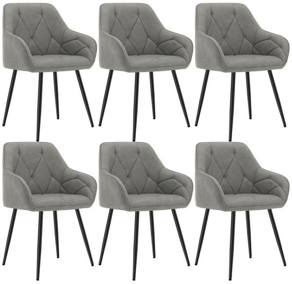 Woltu 4-Fußstuhl (Set, 6 St), Esszimmerstühle ergonomischer aus Kunstleder