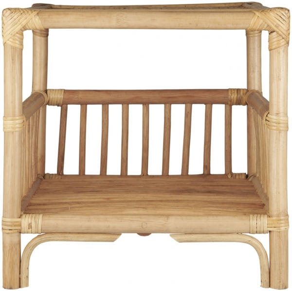Ib Laursen - Beistelltisch Tisch Nachttisch mit Ablage 40x40x40cm Rattan 3757-00