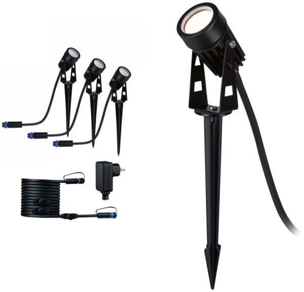 Paulmann Plug & Shine Spot Starterset Outdoor schwarz 26 cm
