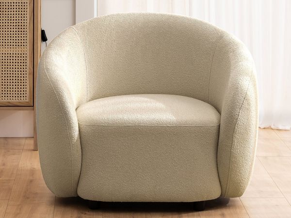 S-Style Möbel Cocktailsessel Roundi aus Bouclé, Luxus & Moderne Kollektion, mit geschwungener Form