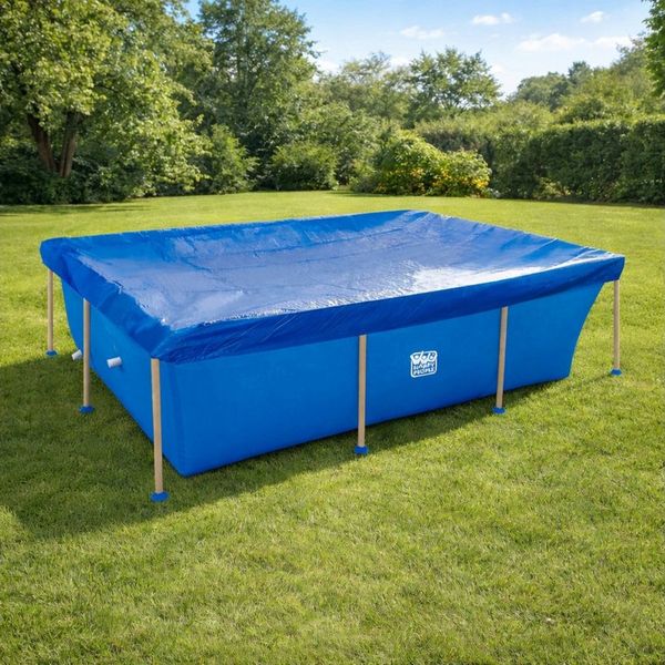 Happy People Pool-Abdeckplane Poolabdeckung für Stahlrahmenpool 263x185cm, mit 20cm Überhang