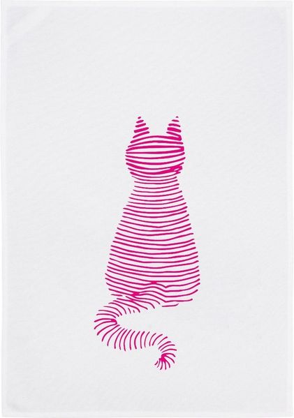 17,30 Hamburg Geschirrtuch Katzenwäsche, Pink, (1-tlg), 50x70 cm, Siebdruck