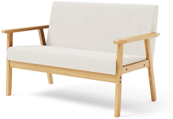 OUNUO Sofa 2 Sitzer Sofa Couch Loungesofa Modern und Skandinavisch, Weiß