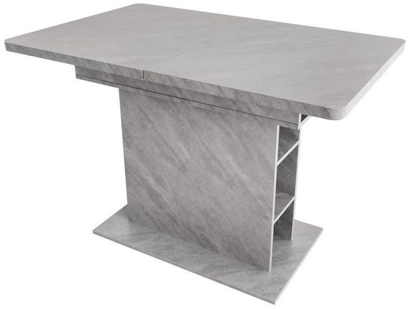 KLAM HOME Esstisch Küchentisch mit Stauraum (Tischplatte bis 130cm ausziehbar), 110x70x75 cm Esstisch Freizeittisch Couchtisch aus Metall und MDF