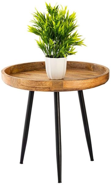 Beistelltisch Holz rund ø 40 o. 50cm Vancouver Couchtisch Wohnzimmer Tisch Me...