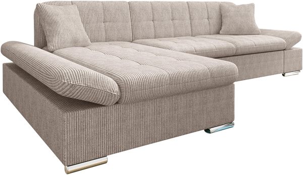 Ecksofa Malwi Cord (Farbe: Poso 03, Seite: Links)