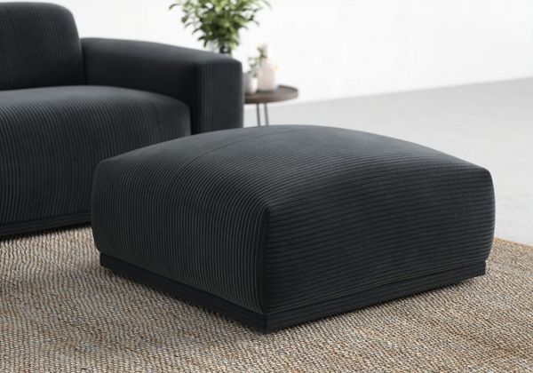 TRENDMANUFAKTUR Hocker Braga, mit hochwertigem Kaltschaum, quadratisch, in Cord erhältlich (1 St), moderner Polsterhocker, 85/42/85 cm (B/H/T)