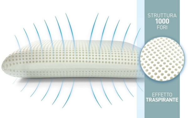 Dmora Set mit 4 Kopfkissen Alloro, Bettkissen, Ergonomisches Produkt, Schlafzimmerkissen, Made in Italy, 70x39 h10 cm, Weiß Bild 5