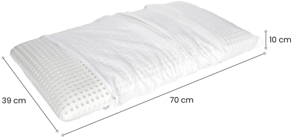 Dmora Set mit 4 Kopfkissen Alloro, Bettkissen, Ergonomisches Produkt, Schlafzimmerkissen, Made in Italy, 70x39 h10 cm, Weiß Bild 3