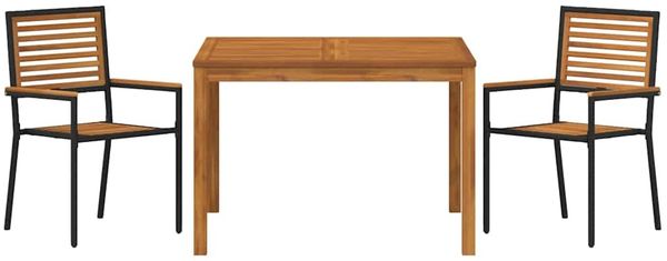 vidaXL Garten Essgruppe 3 pcs Schwarz Massivholz Akazie 3365529 Bild 7