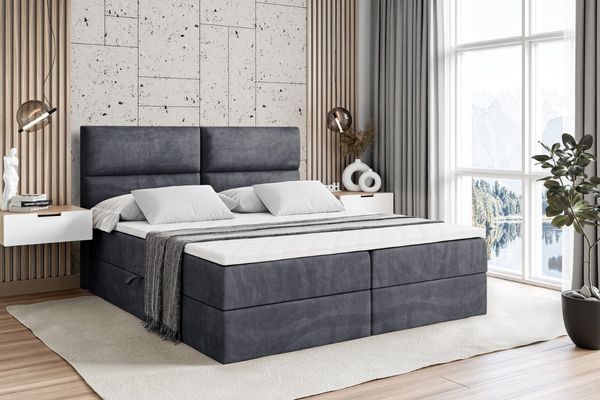 ALTDECOR Boxbett BOXI3 (Multipocket-Matratze H4, H3 Matratze Bonellfederung, Topper, Kopfteil)