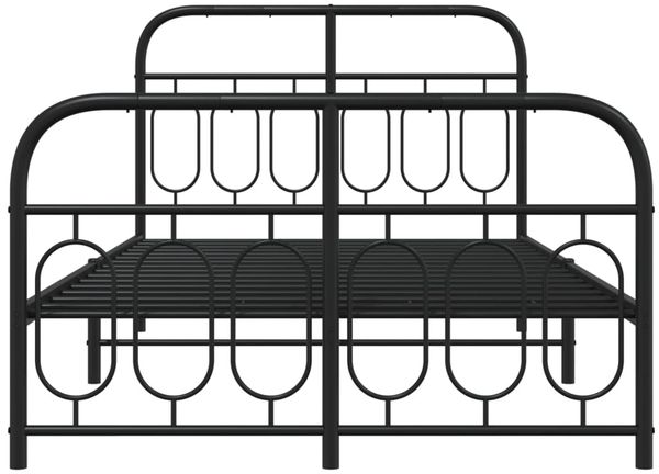 vidaXL Bettgestell mit Kopf- und Fußteil Metall Schwarz 120x200 cm 377133 Bild 4